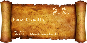 Hesz Klaudia névjegykártya